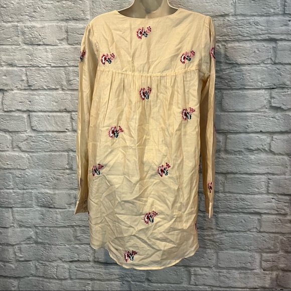 NWT Tularosa Women's XS Cream Blythe Mini Dress Cream Pink Embroidered - Picture 13 of 16